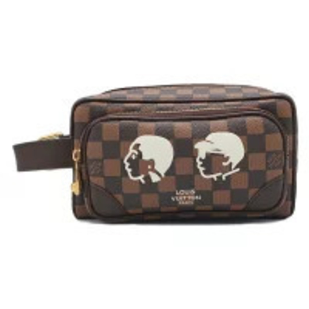 Louis Vuitton Nigo Friendship Dopp Canvas Pouch Brown